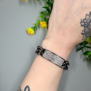 RJ Graziano Brand Vintage Black Bracelet with Crystal Detailing
